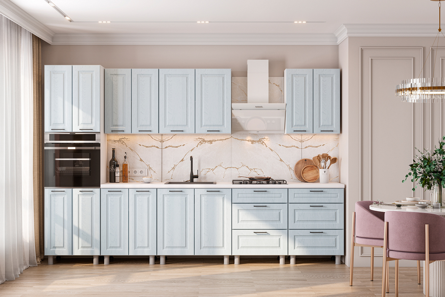 Модульная кухня Портленд деним голубой