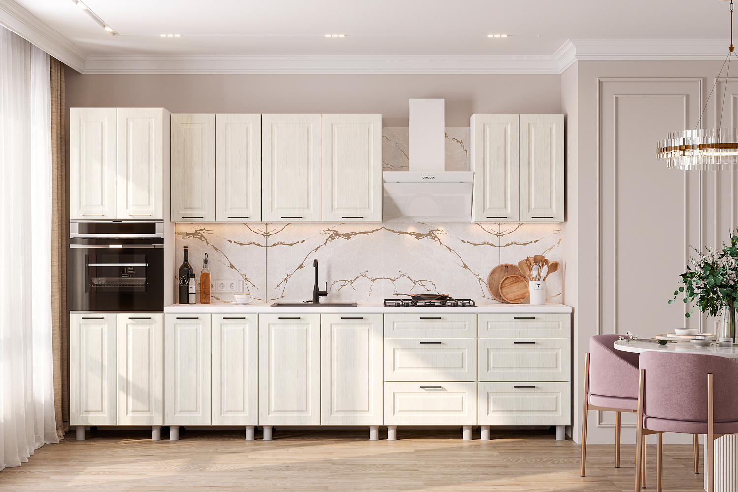 Модульная кухня Портленд карельская береза