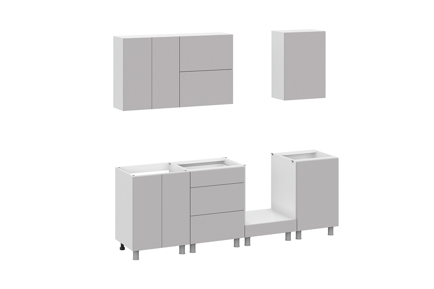 Модульная кухня Монора серебрянная вуаль