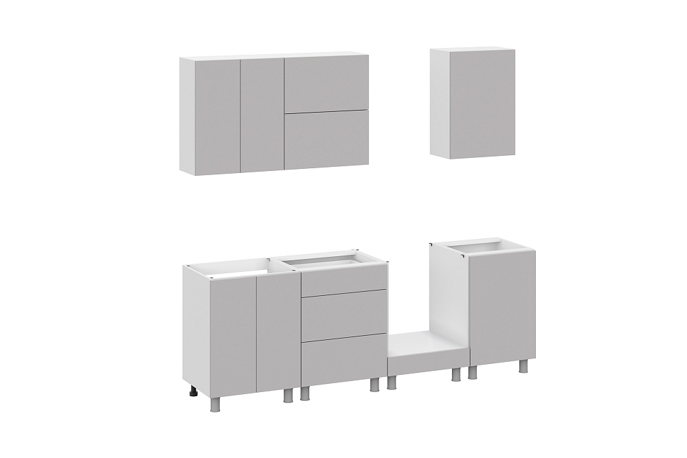 Модульная кухня Монора серебрянная вуаль