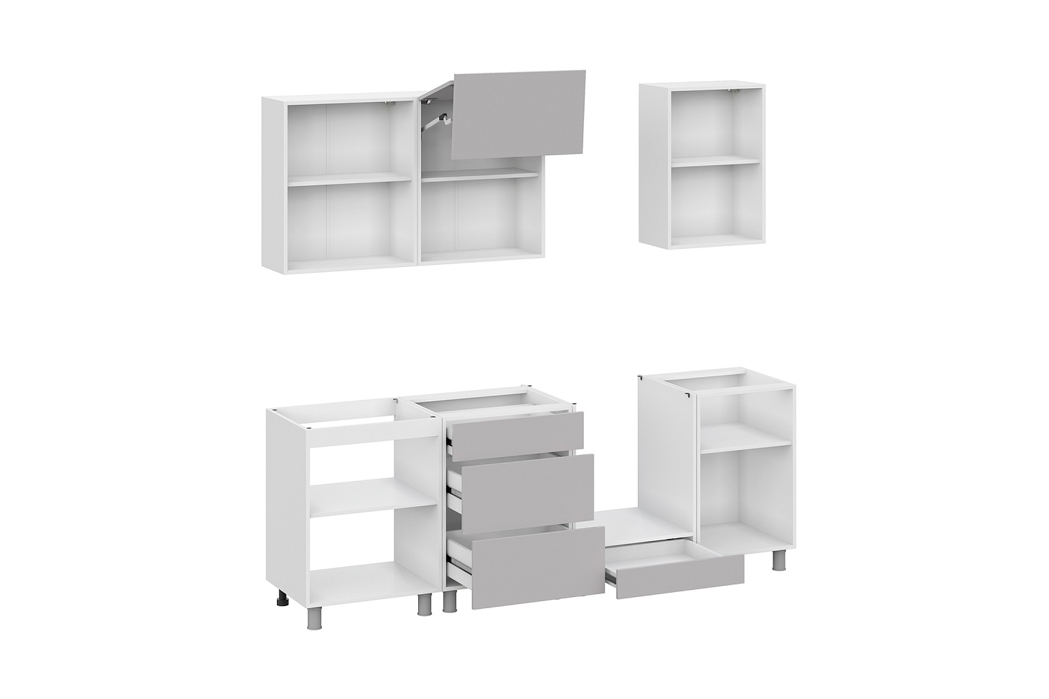 Модульная кухня Монора серебрянная вуаль