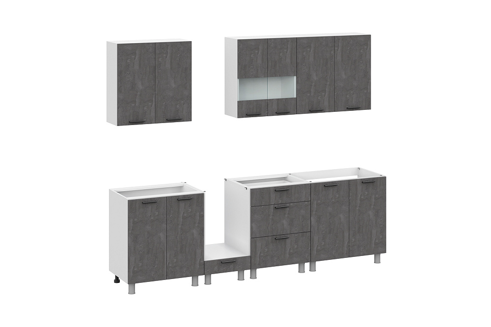 Модульная кухня Веллум камень темный