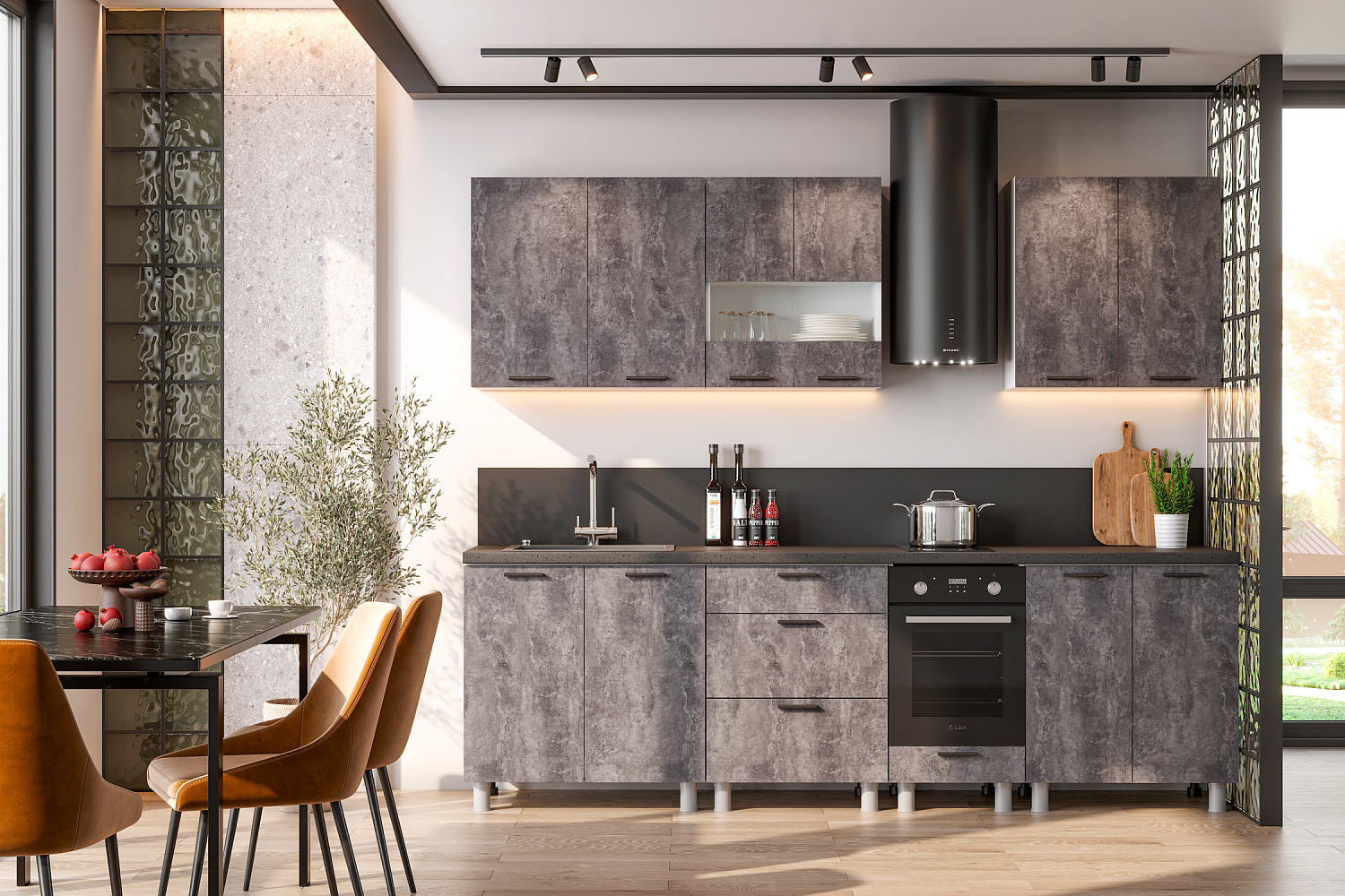 Модульная кухня Веллум цемент темный