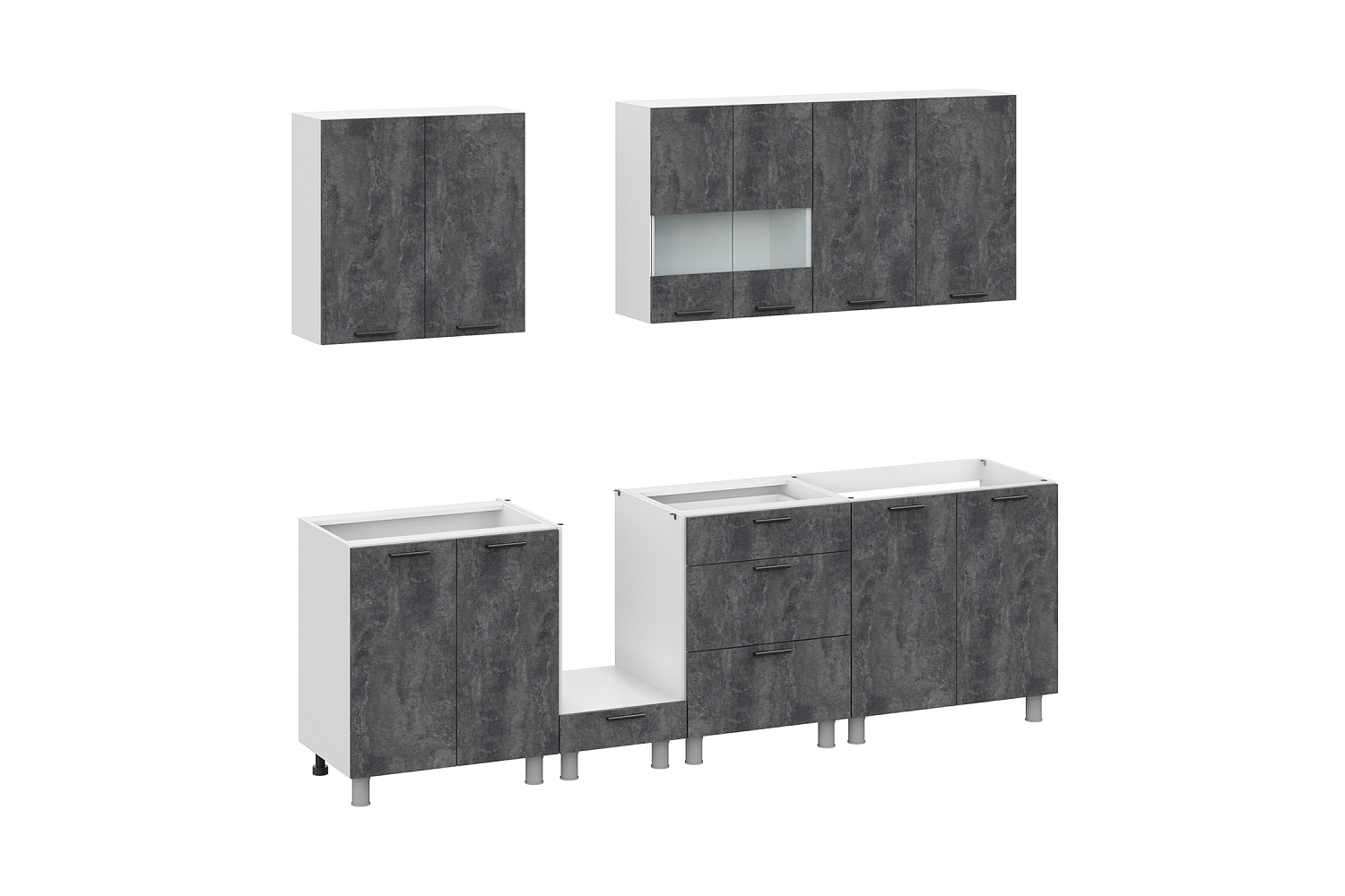 Модульная кухня Веллум цемент темный