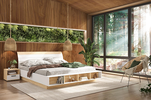 Спальня Санса дуб сонома / белый