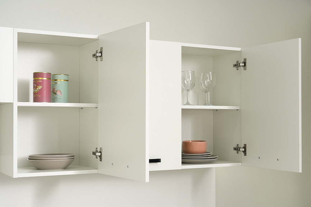 Модульная кухня Брауни белый гладкий / дуб вотан