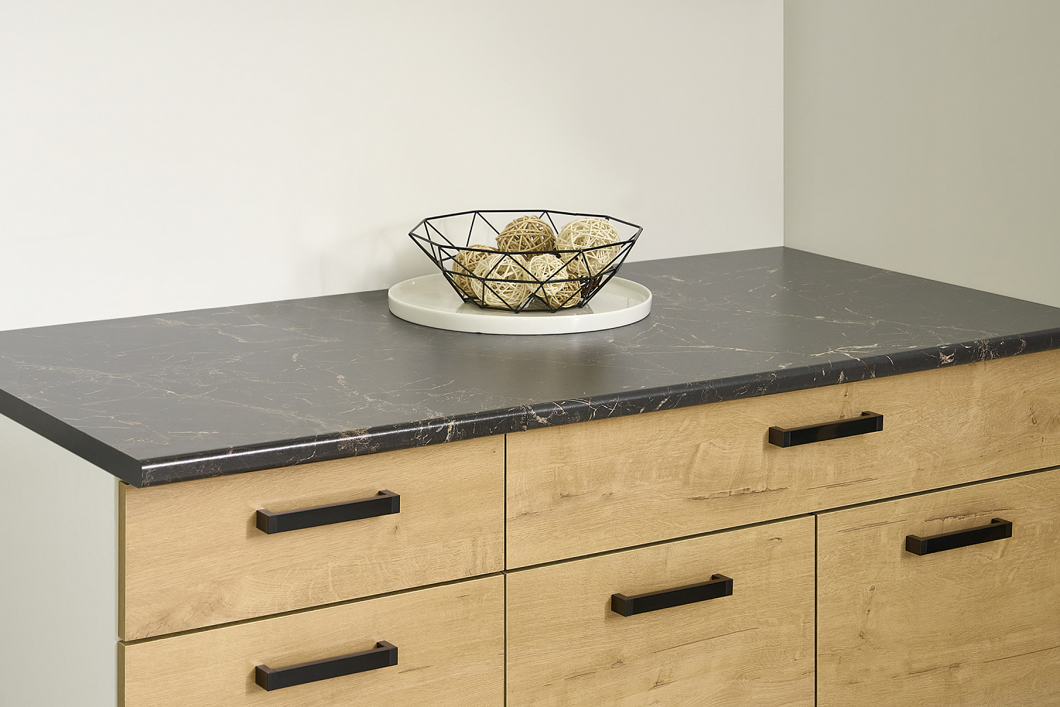 Модульная кухня Брауни белый гладкий / дуб вотан