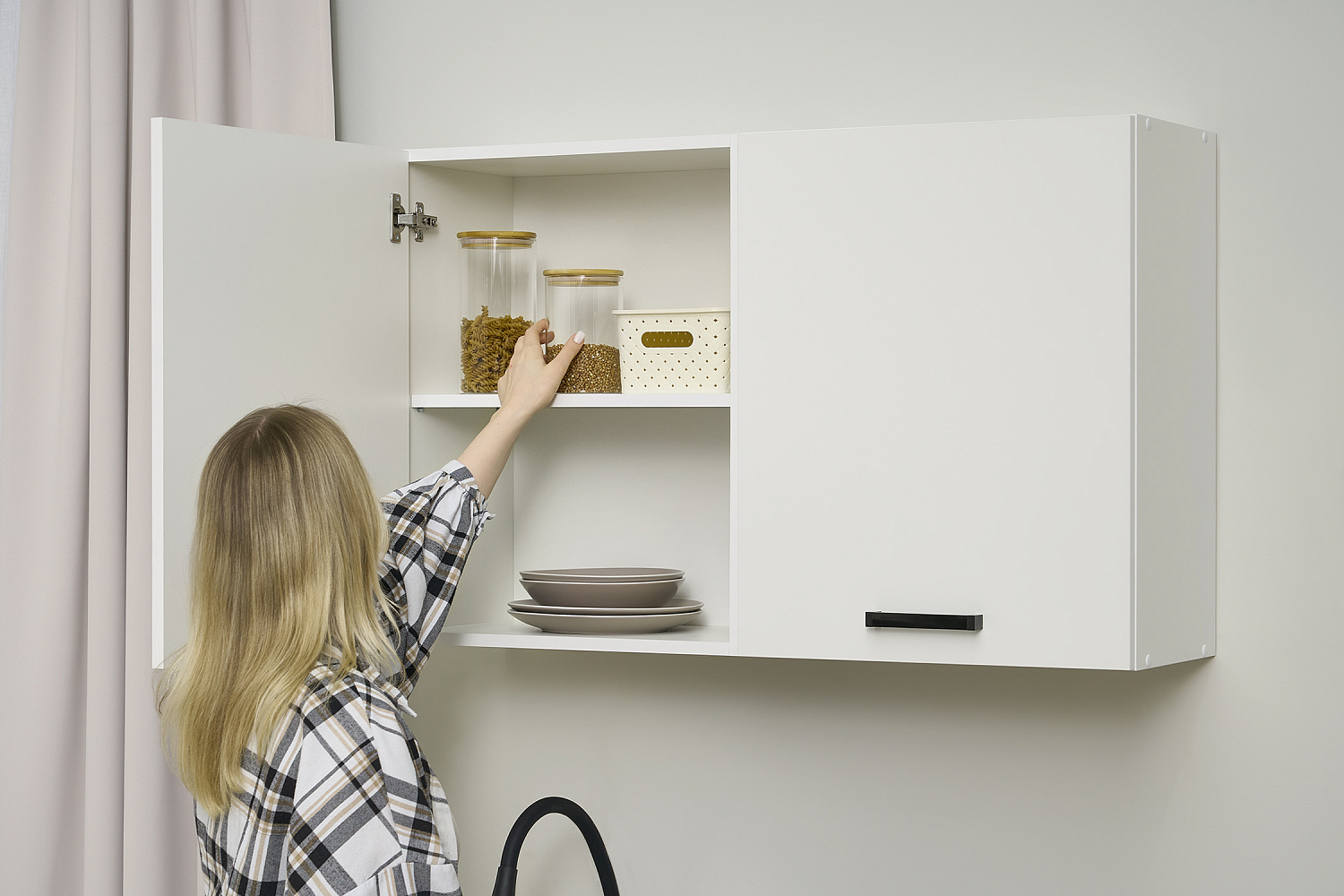 Модульная кухня Брауни белый гладкий / дуб вотан