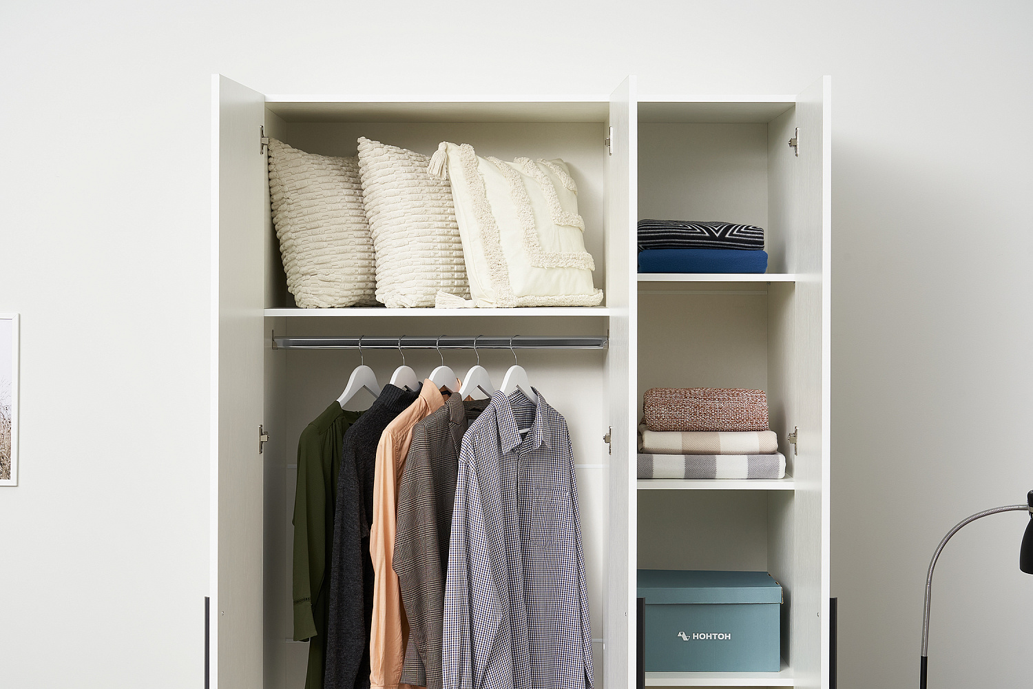 Шкаф 3-х створчатый Берген с зеркалами белое дерево