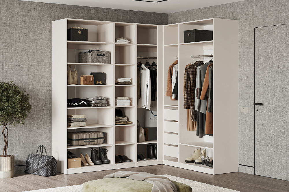 Модульная гардеробная Теларо открытая кашемир