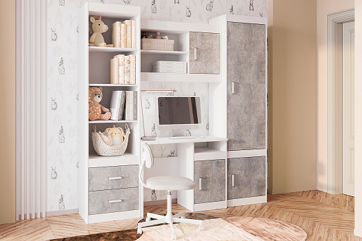 Детская Паскаль №5 белый / цемент светлый