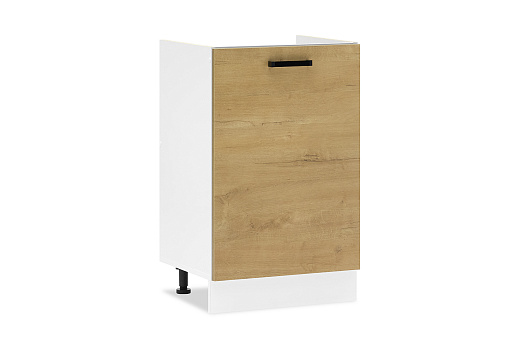 Брауни M500 шкаф нижний под мойку белый гладкий / дуб вотан