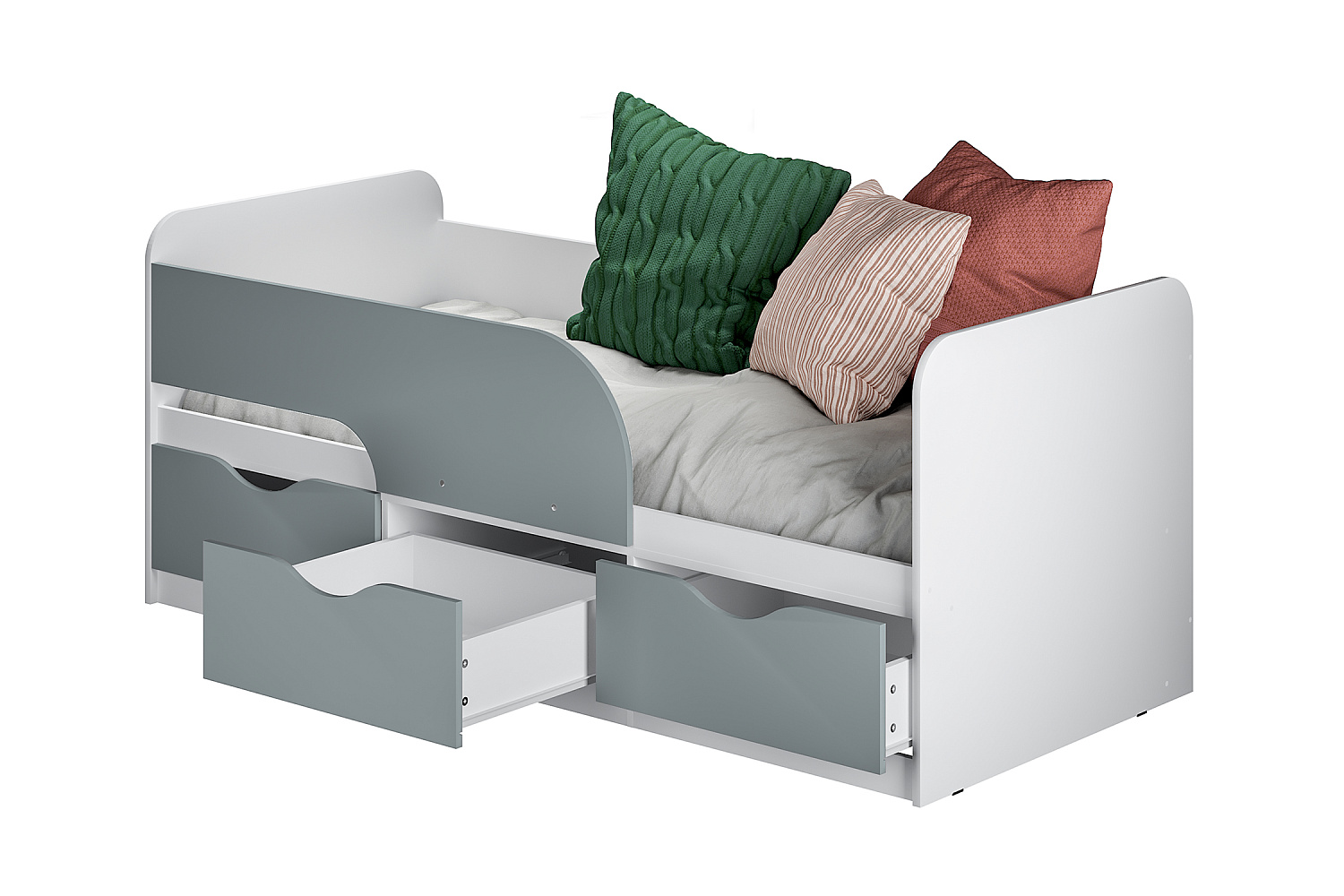 Кровать односпальная Стандарт белый / шарли бриз