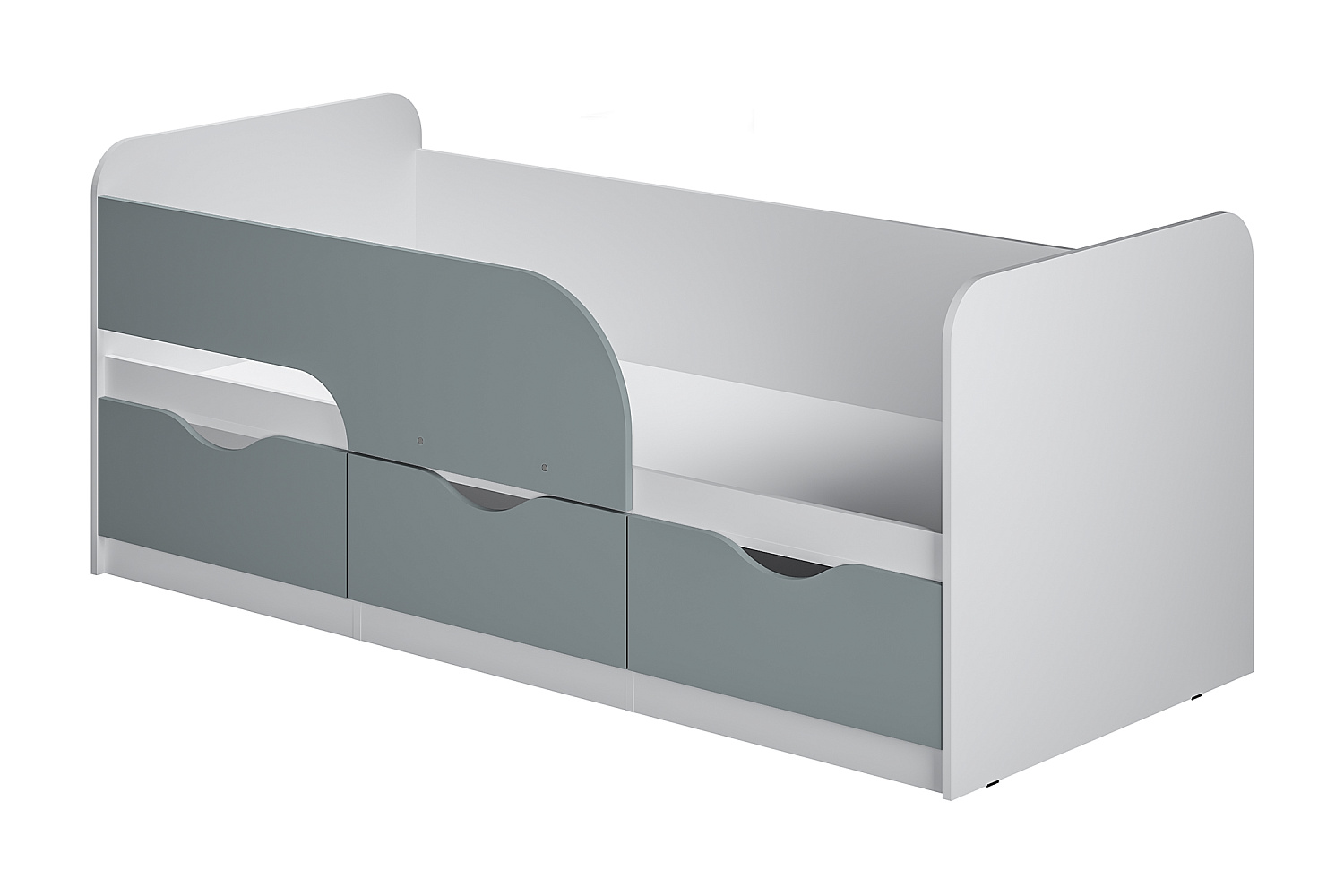 Кровать односпальная Стандарт белый / шарли бриз