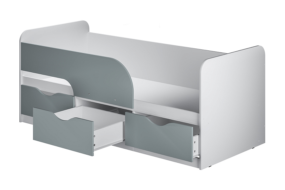 Кровать односпальная Стандарт белый / шарли бриз