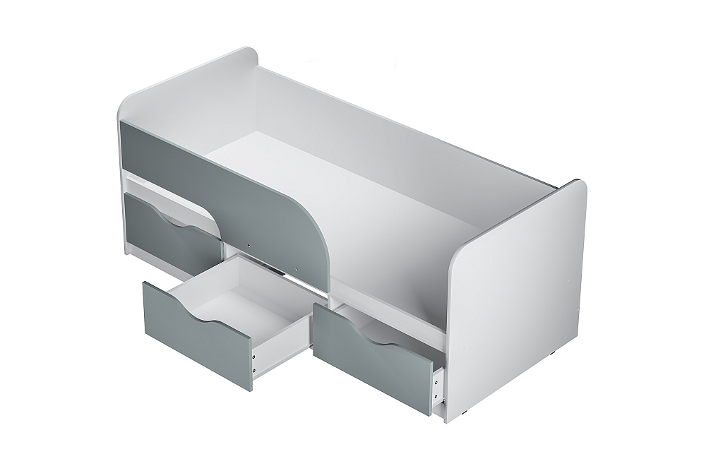 Кровать односпальная Стандарт белый / шарли бриз