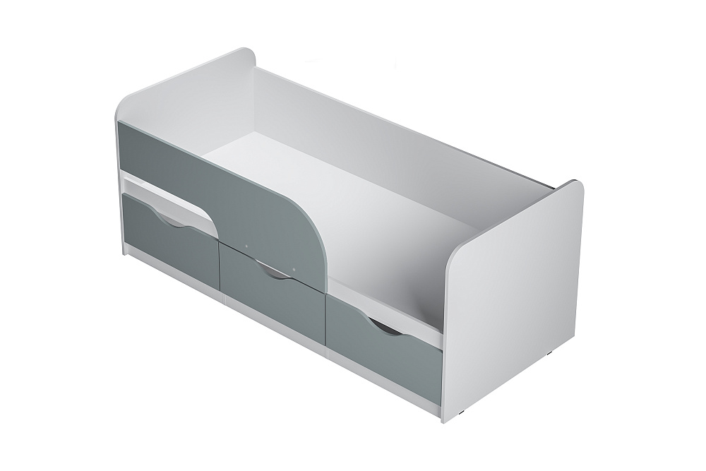 Кровать односпальная Стандарт белый / шарли бриз