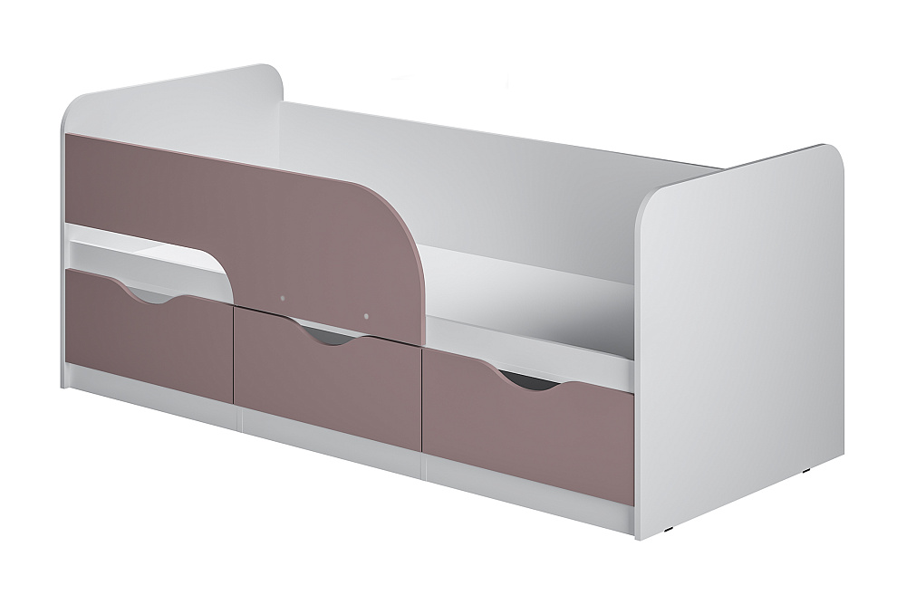 Кровать односпальная Стандарт белый / шарли пинк