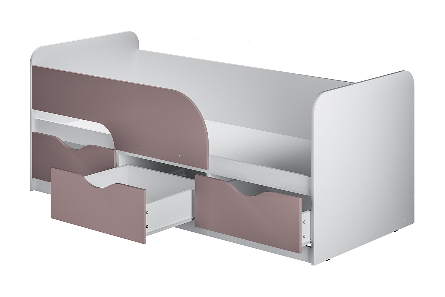 Кровать односпальная Стандарт белый / шарли пинк