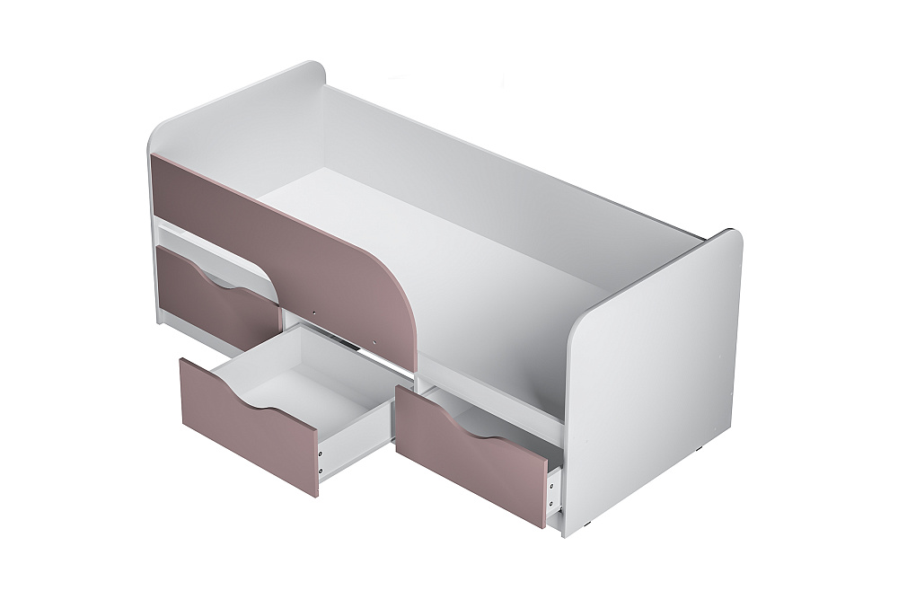 Кровать односпальная Стандарт белый / шарли пинк