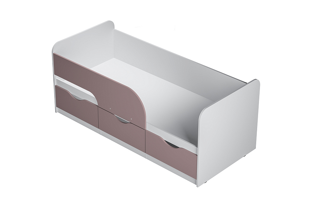 Кровать односпальная Стандарт белый / шарли пинк