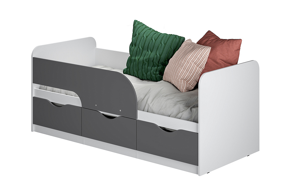 Кровать односпальная Стандарт белый / маренго