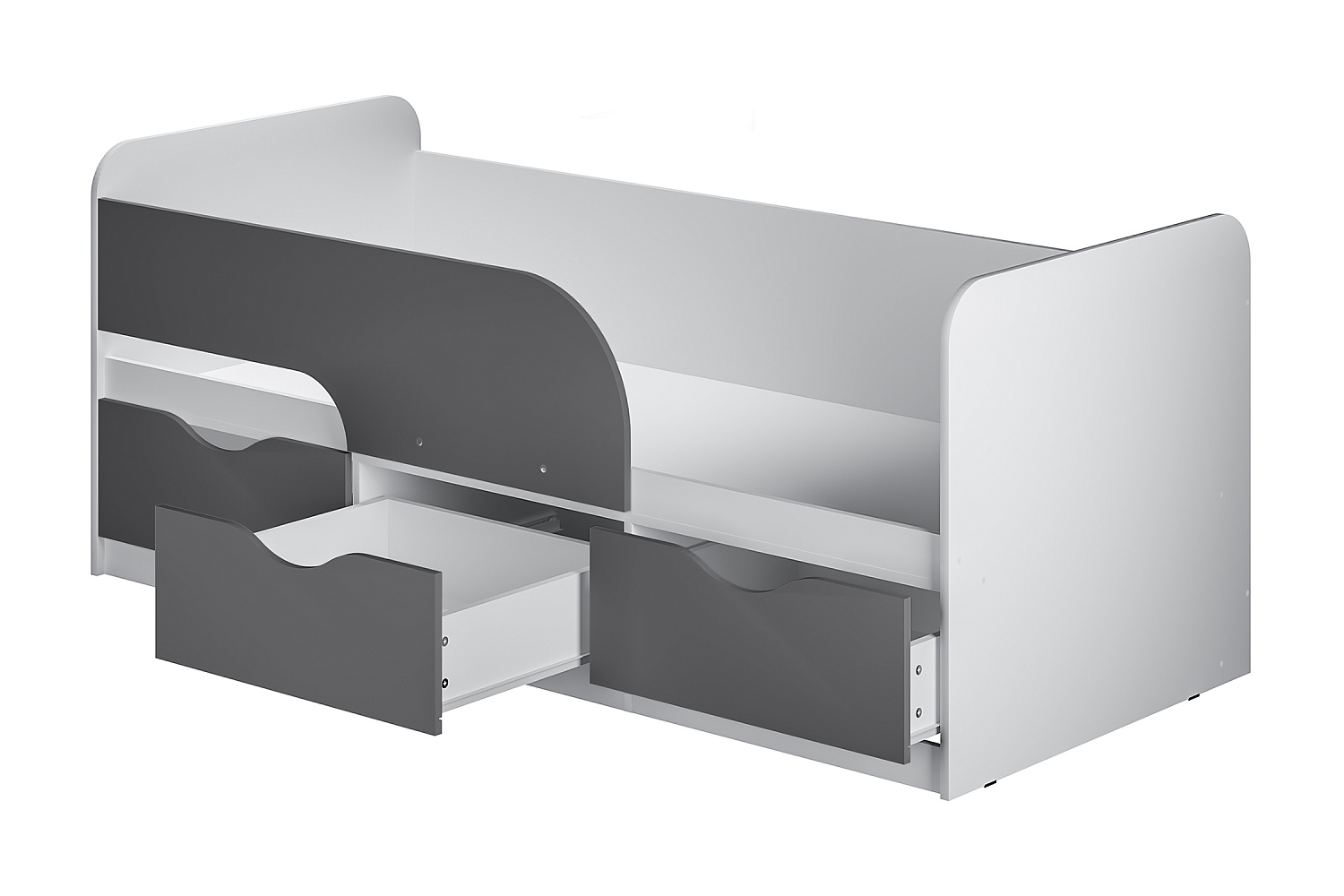 Кровать односпальная Стандарт белый / маренго