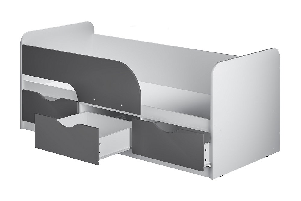 Кровать односпальная Стандарт белый / маренго