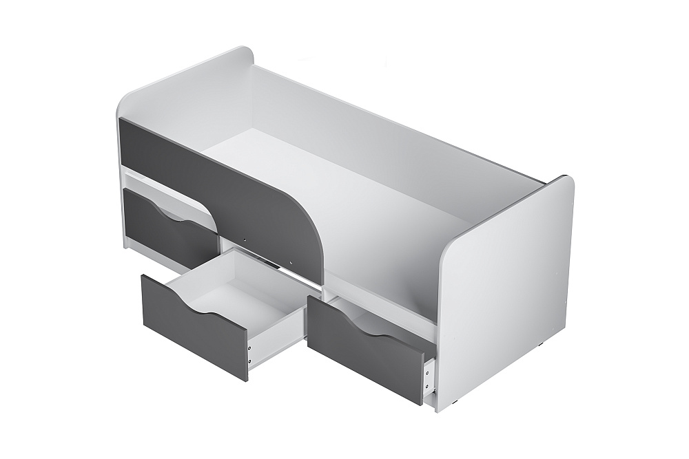 Кровать односпальная Стандарт белый / маренго