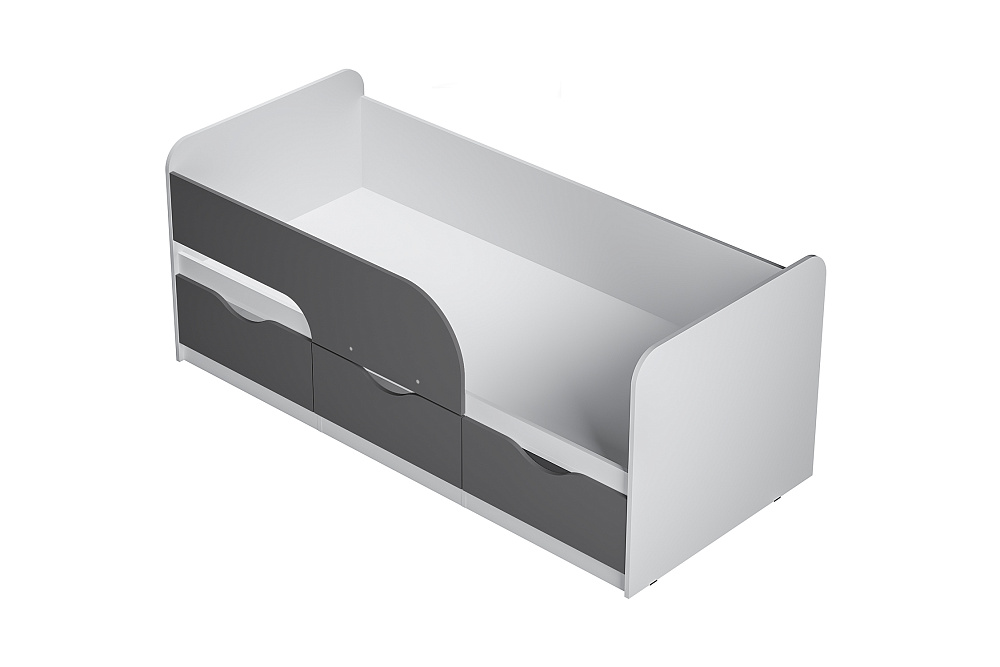 Кровать односпальная Стандарт белый / маренго