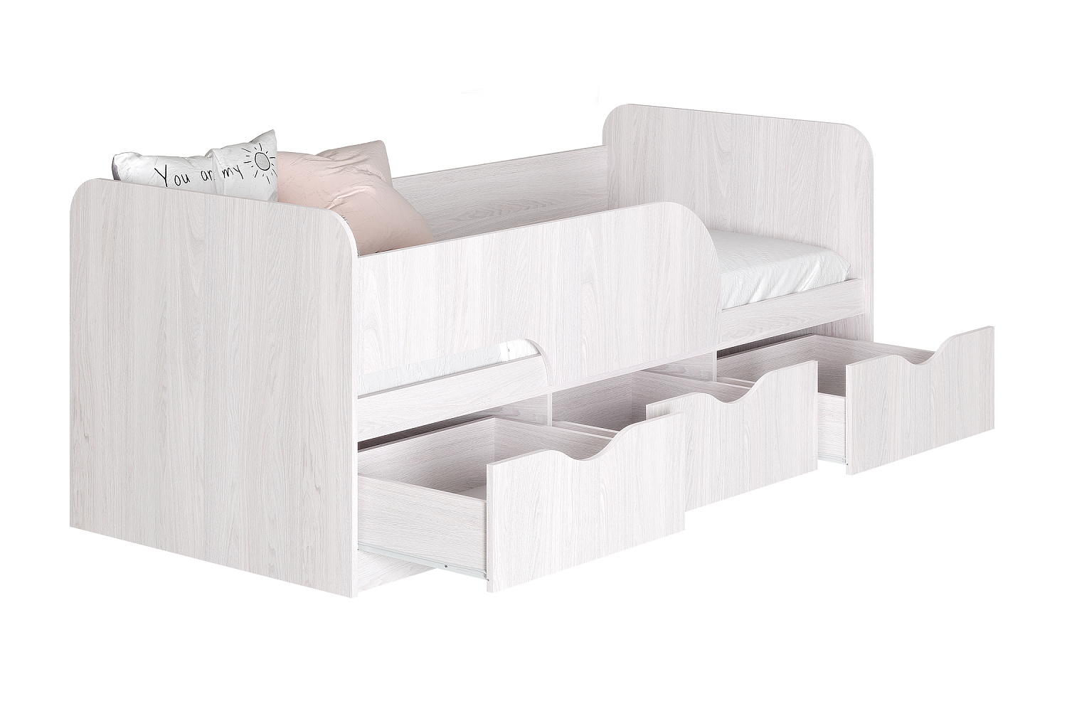 Кровать односпальная Стандарт ясень белый