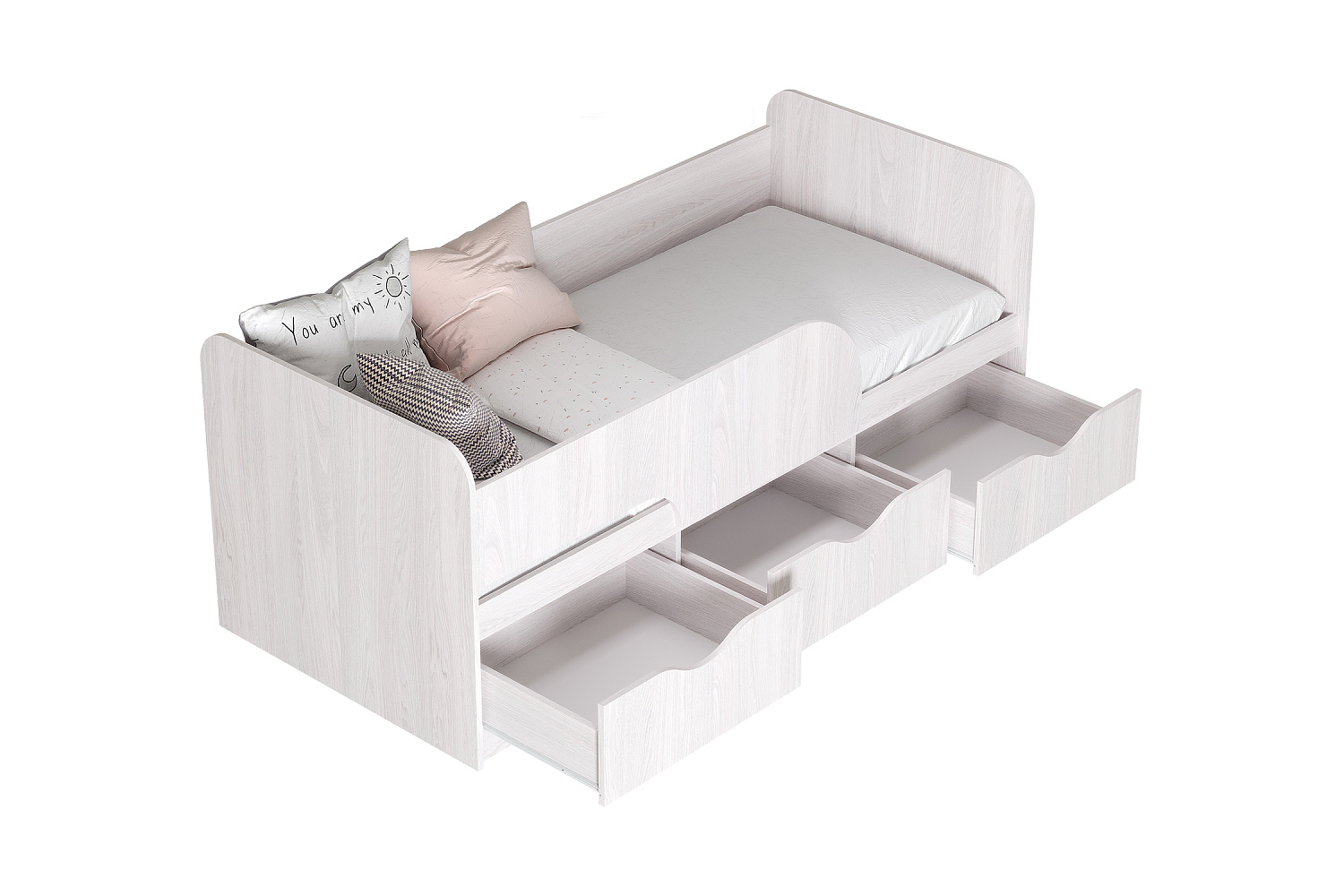 Кровать односпальная Стандарт ясень белый