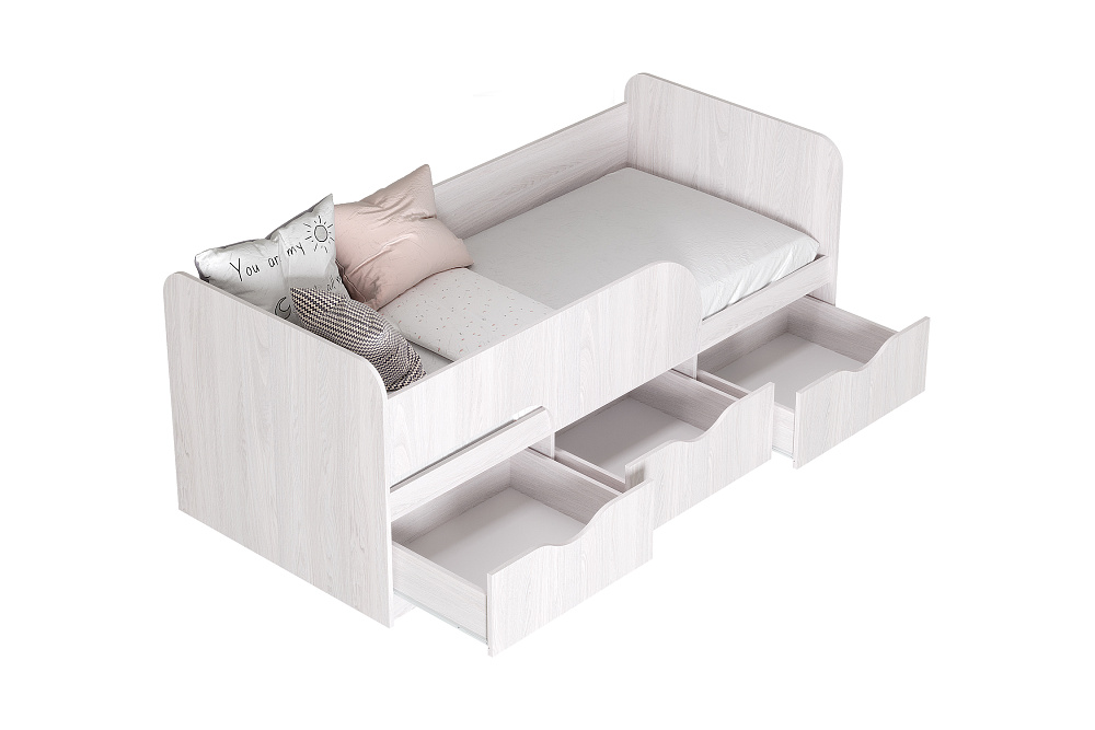 Кровать односпальная Стандарт ясень белый