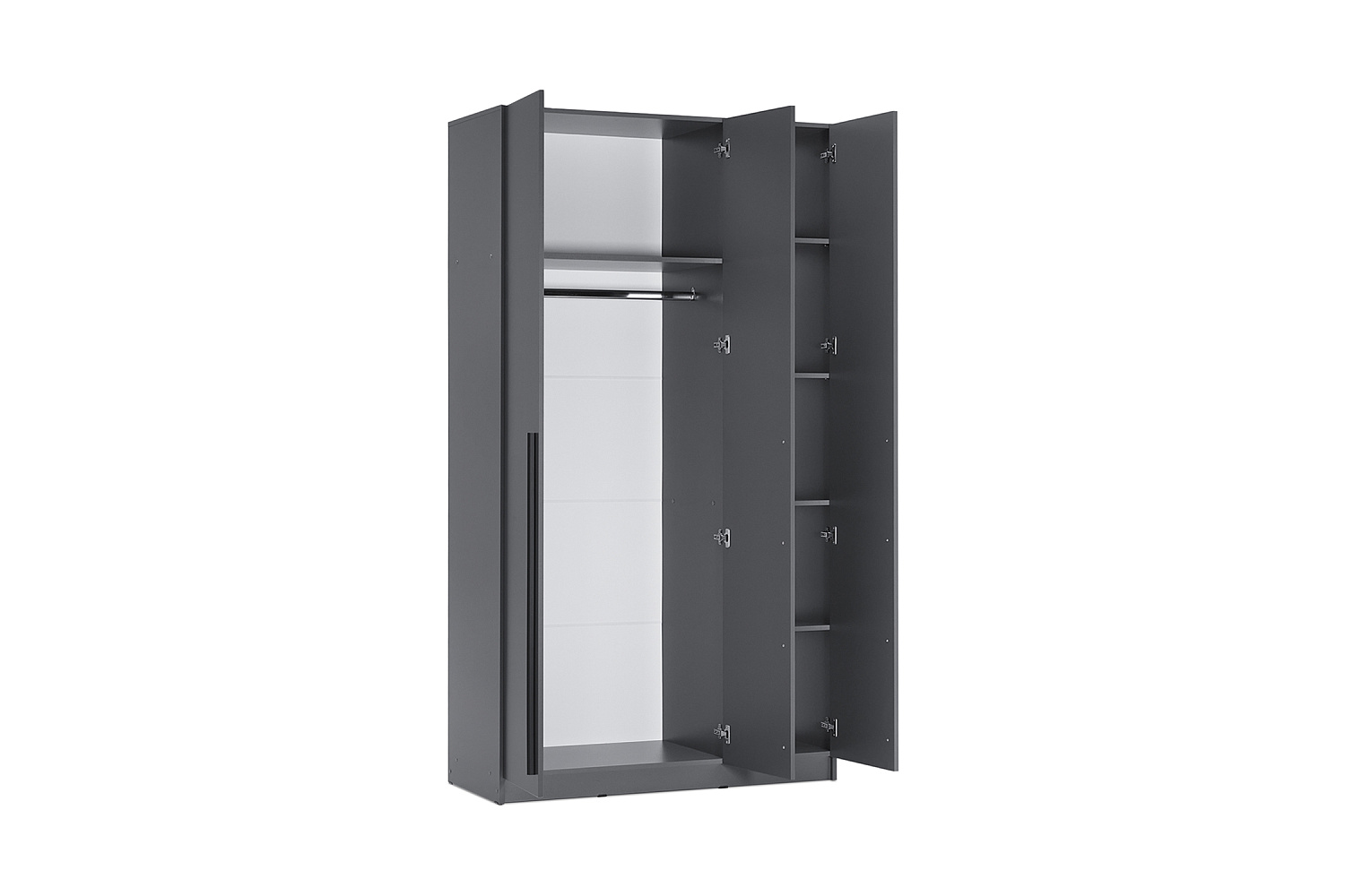 Шкаф 3-х створчатый Берген с зеркалом серый графит