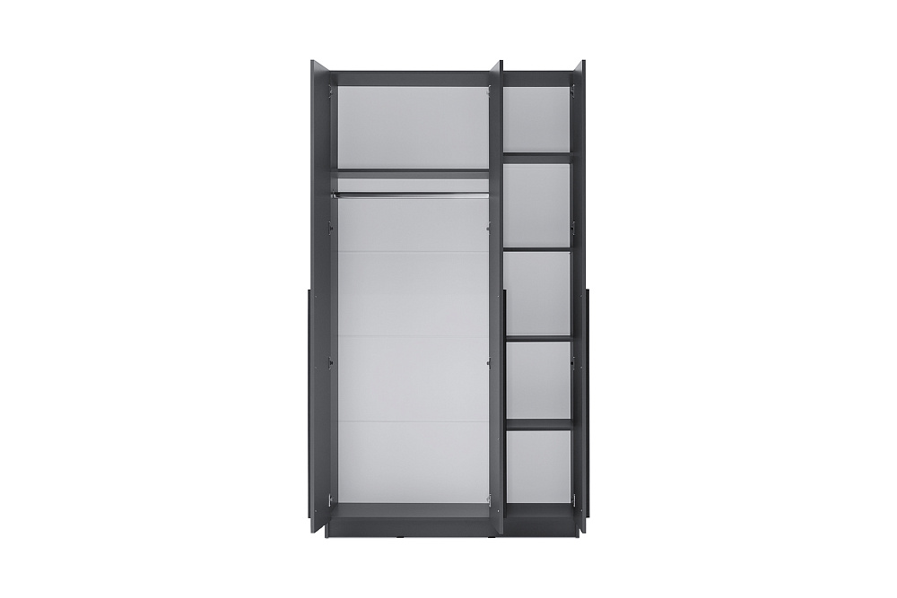 Шкаф 3-х створчатый Берген с зеркалом серый графит