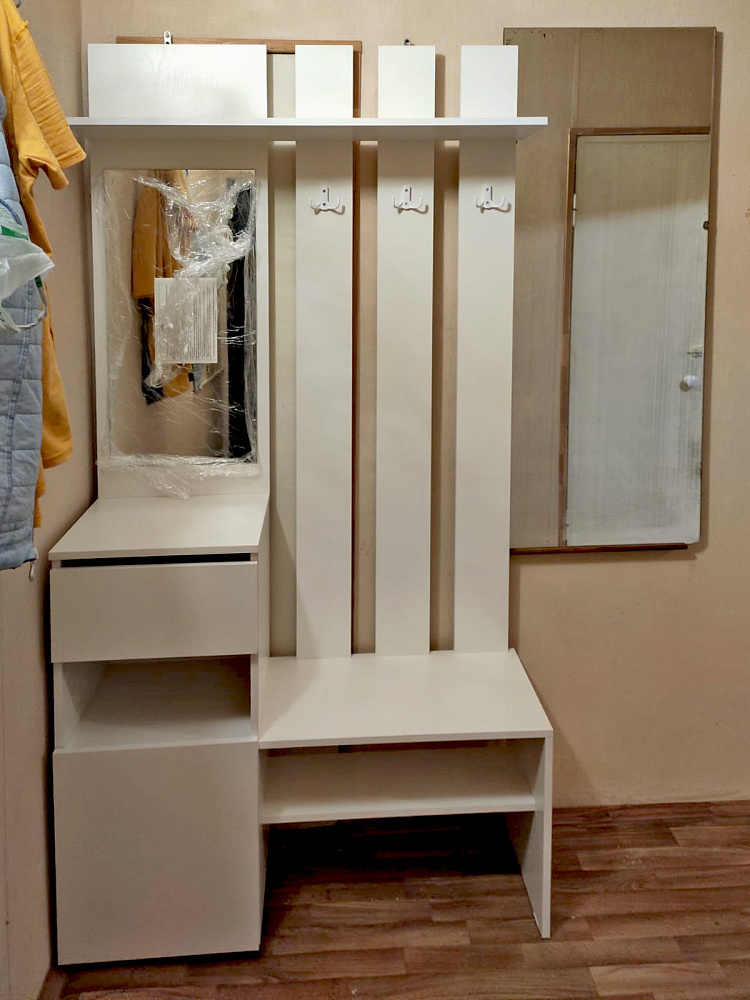 Прихожая Грейс белый текстурный