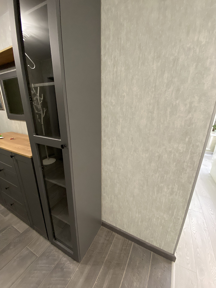 Шкаф-витрина Остин 16.394.03 белый шагрень / дуб золотой