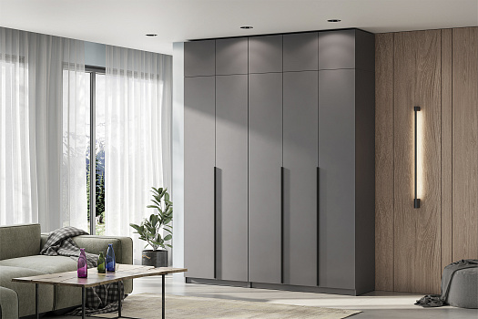 Комплект шкафов Тивина 2 м с антресолью графит серый