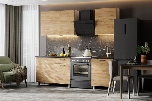 Кухня Сити 1.7 м дуб золотой