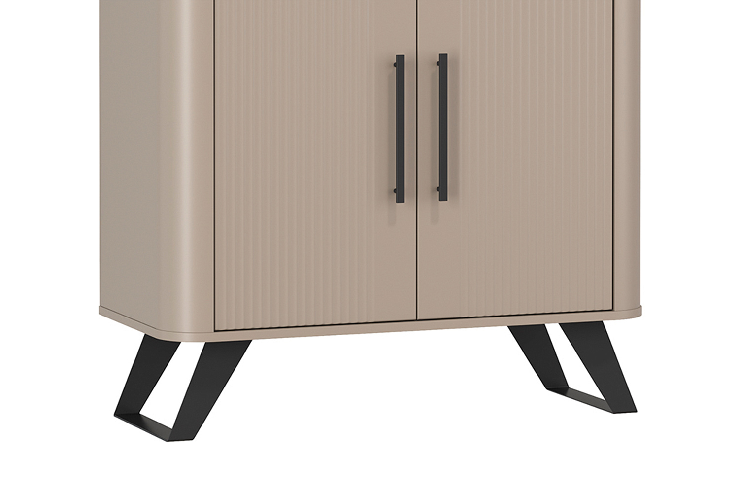 Шкаф-витрина Фиделия серый камень / мрамор черный