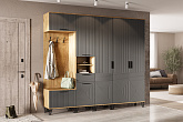Модульная прихожая Флэш дуб крафт / браш графит 