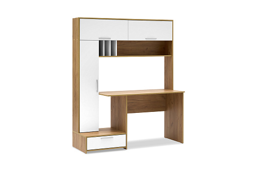 Стол письменный Лайт 03.243 Н дуб крафт золотой / белый премиум