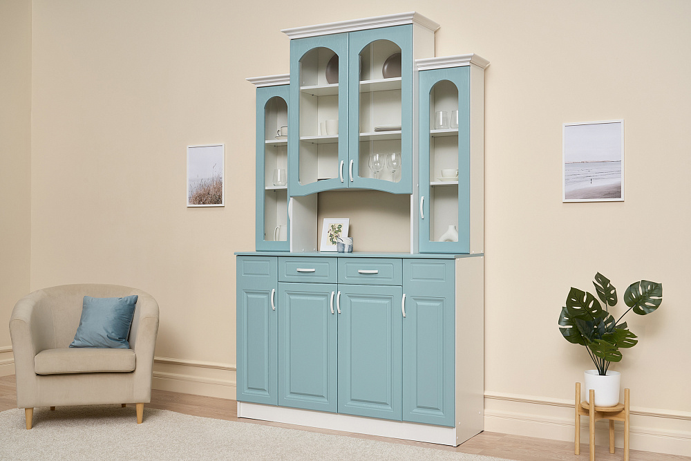 Буфет Констанция 4-х створчатый голубой