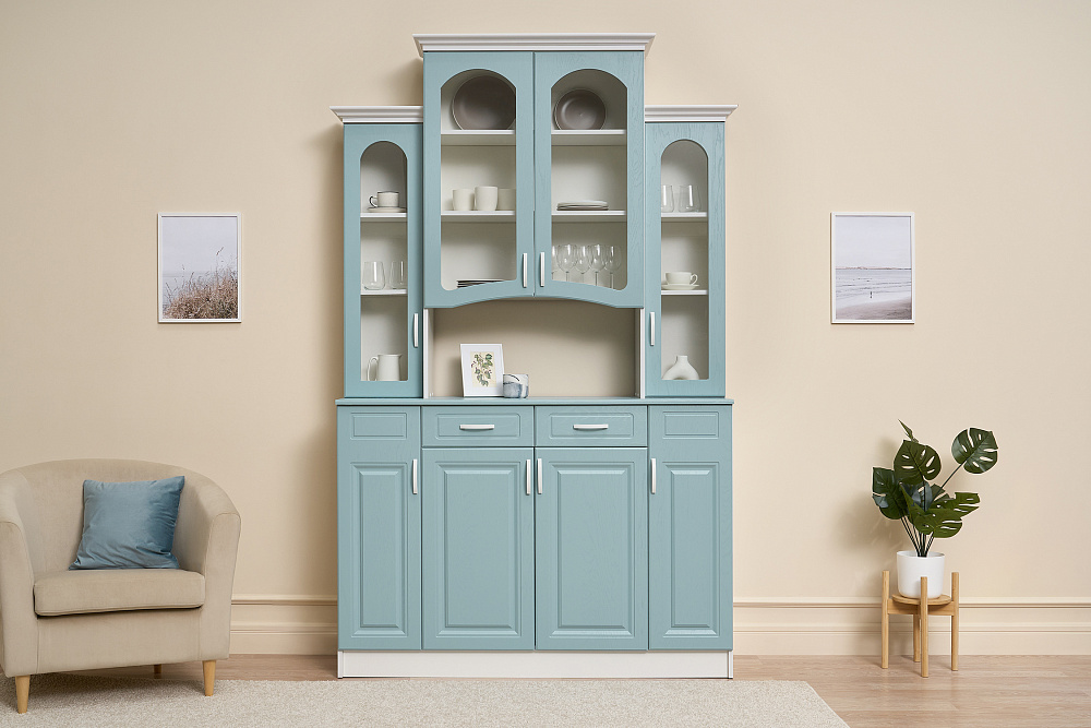 Буфет Констанция 4-х створчатый голубой