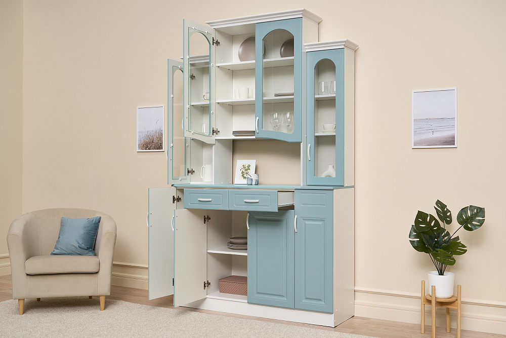 Буфет Констанция 4-х створчатый голубой