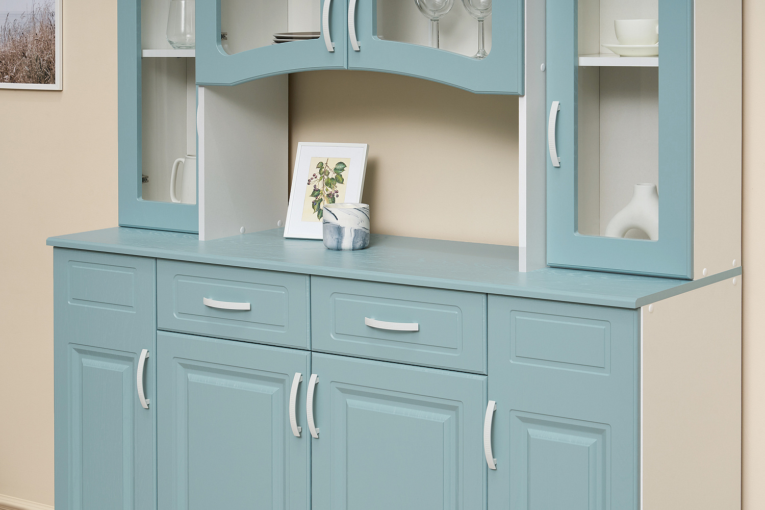 Буфет Констанция 4-х створчатый голубой