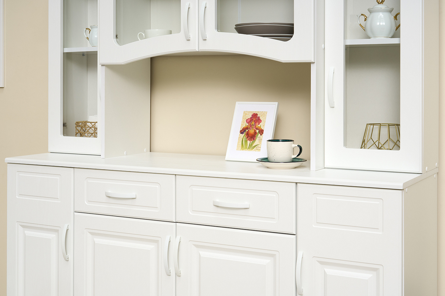 Буфет Констанция 4-х створчатый белый матовый