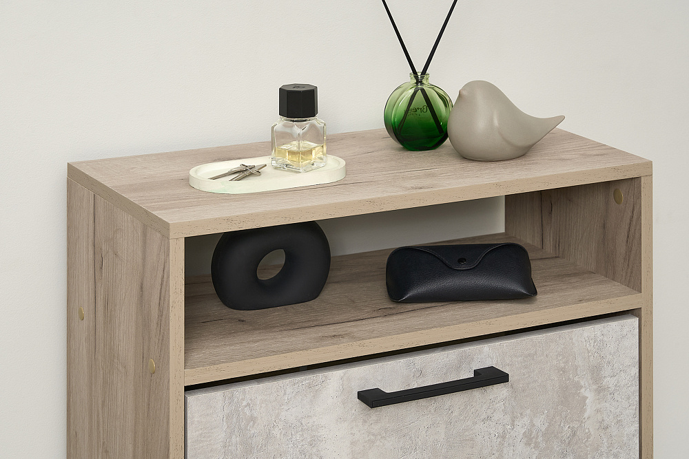 Тумба для обуви Бостон дуб крафт серый / бетонный камень