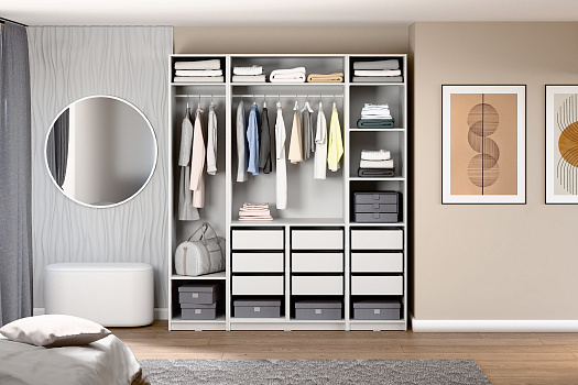 Гардеробная прямая Макс №3 белая