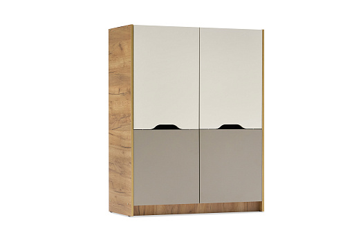 Шкаф двухдверный Rich ШК-004 дуб крафт золотой / миндаль / глиняный серый